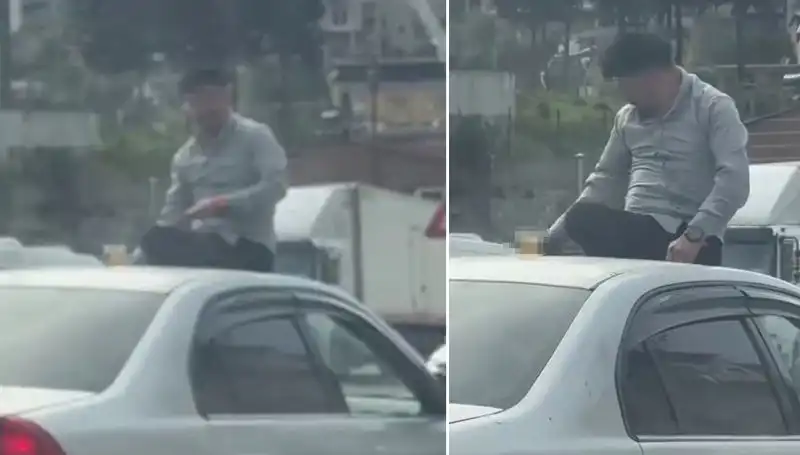 Trafikte Ne Oluyor? Otomobil Üzerinde Alem Yapan Gençler Sosyal Medyayı Salladı!