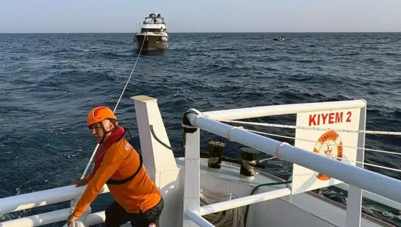 Marmaris Açıklarında Sürüklenen Tekne Hayat Kurtaran Ekipler Tarafından Kurtarıldı