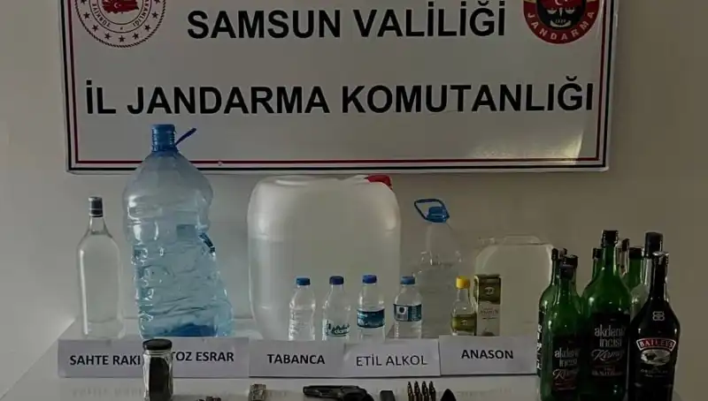Samsun’da Sahte İçkiye Darbe: Litrelerce Malzeme Ele Geçirildi